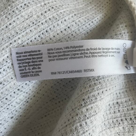 Eileen Fisher Woman 1X Jacket | Textured Knit, Gray White, Pockets, Cotton Blend - Picture 9 of 11